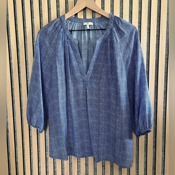 Joie - Addie B Silk Blouse Women's Blue top- M - Picture 3 of 4
